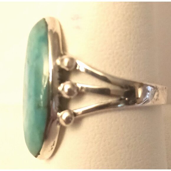 Turquoise Sterling Silver Ring Women's sz 9 (1566) - Picture 2 of 6